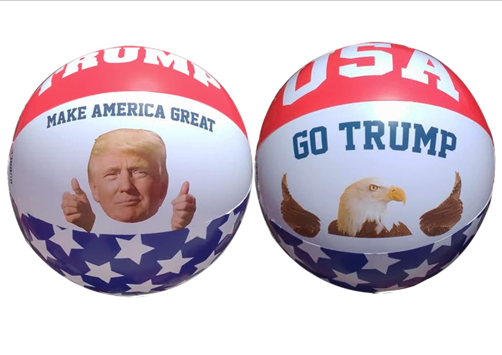 USA Patriotic Beach Balls 2-Pack - Red White & Blue Pool Toys for Summer Outdoor Fun