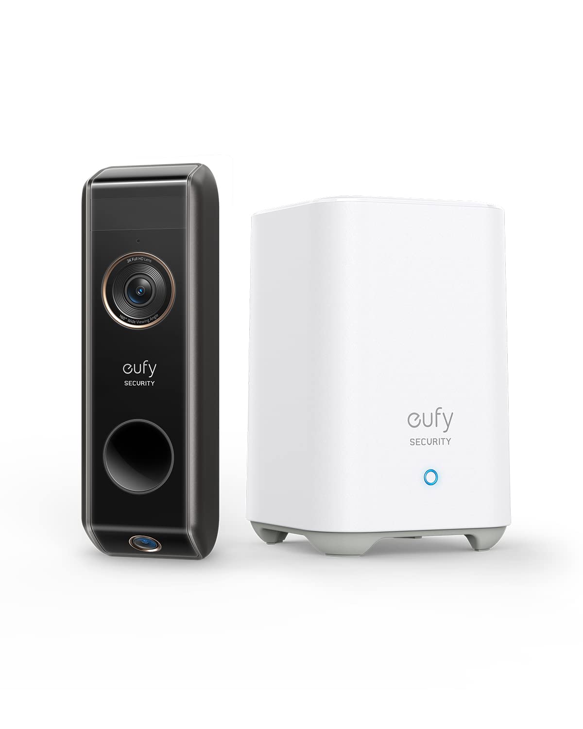 eufy Security Video Doorbell Dual Camera (Battery-Powered) with HomeBase - Wireless Smart Doorbell with 2K HD, Dual Motion & Package Detection, 16GB Local Storage, No Monthly Fees (Renewed) - Ideal for Home Security & Package Monitoring