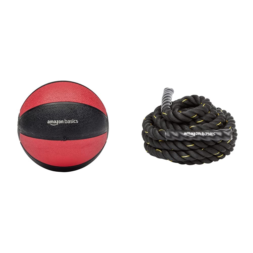 Amazon Basics Medicine Ball for Strength Training, Core Workouts, Yoga & Balance Exercises – Perfect for Home Gym, CrossFit & Fitness Classes