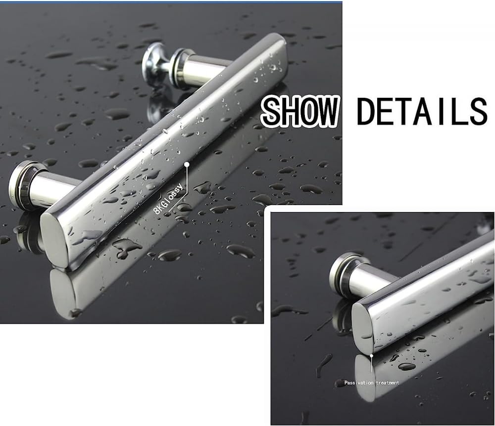 Premium Stainless Steel Shower Door Knob & Towel Bar Set - Modern Bathroom Hardware Replacement for Glass Shower Enclosures | Durable & Rust-Resistant | Perfect for Home, Hotel & Spa Bathroom Upgrades