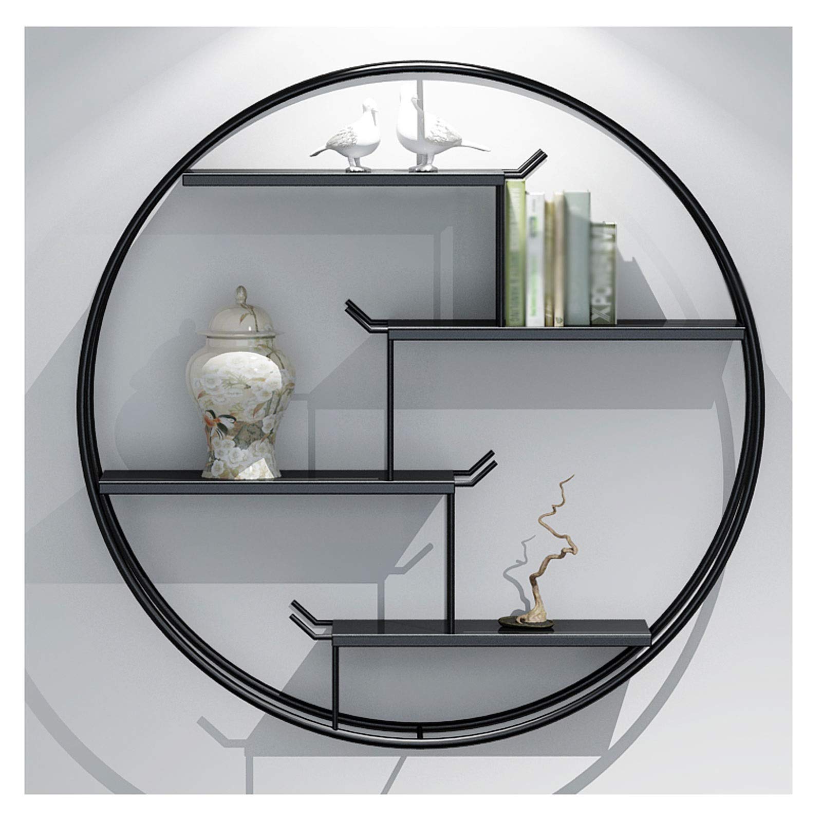 Tingting1992 Heavy-Duty Metal Floating Bookshelf - Wall-Mounted Bookcase for Office, Bedroom & Living Room - Space-Saving Display & Storage Shelf for Books, Decor & Bathroom Essentials (Black)