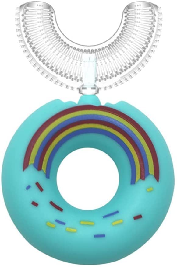 360 Degree U-Shaped Silicone Toothbrush for Kids Ages 2-12 - Soft Bristles, Donut Design, Manual Toothbrush for Gentle Cleaning - Perfect Gift for Toddlers & Children (Color C, Size S) - Ideal for Home, Travel & School Use