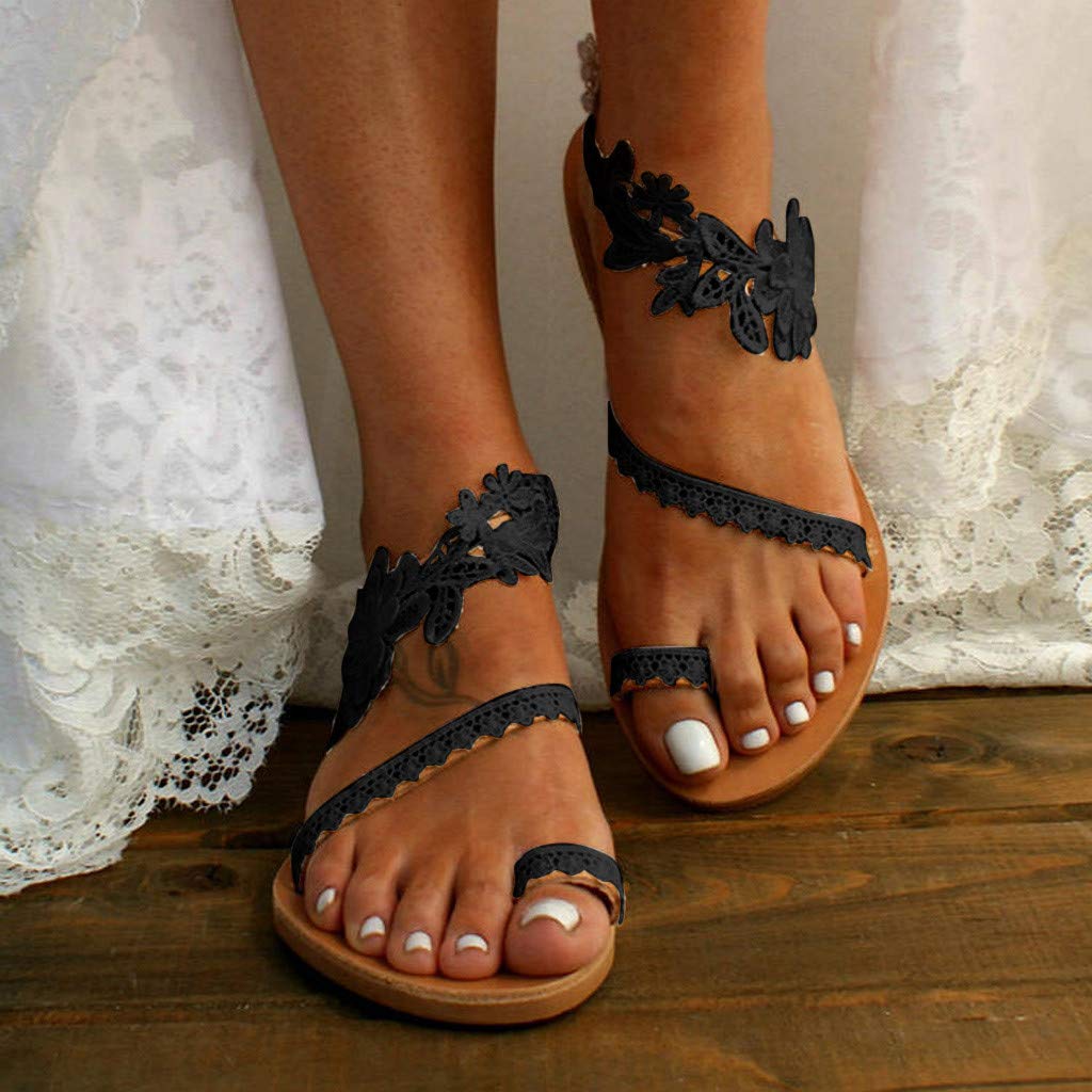 Trendy Women's Flat Gladiator Sandals - Comfortable Lace-Up Beach Sandals for Casual Wear | Perfect for Summer Outings, Vacations & Boho Fashion