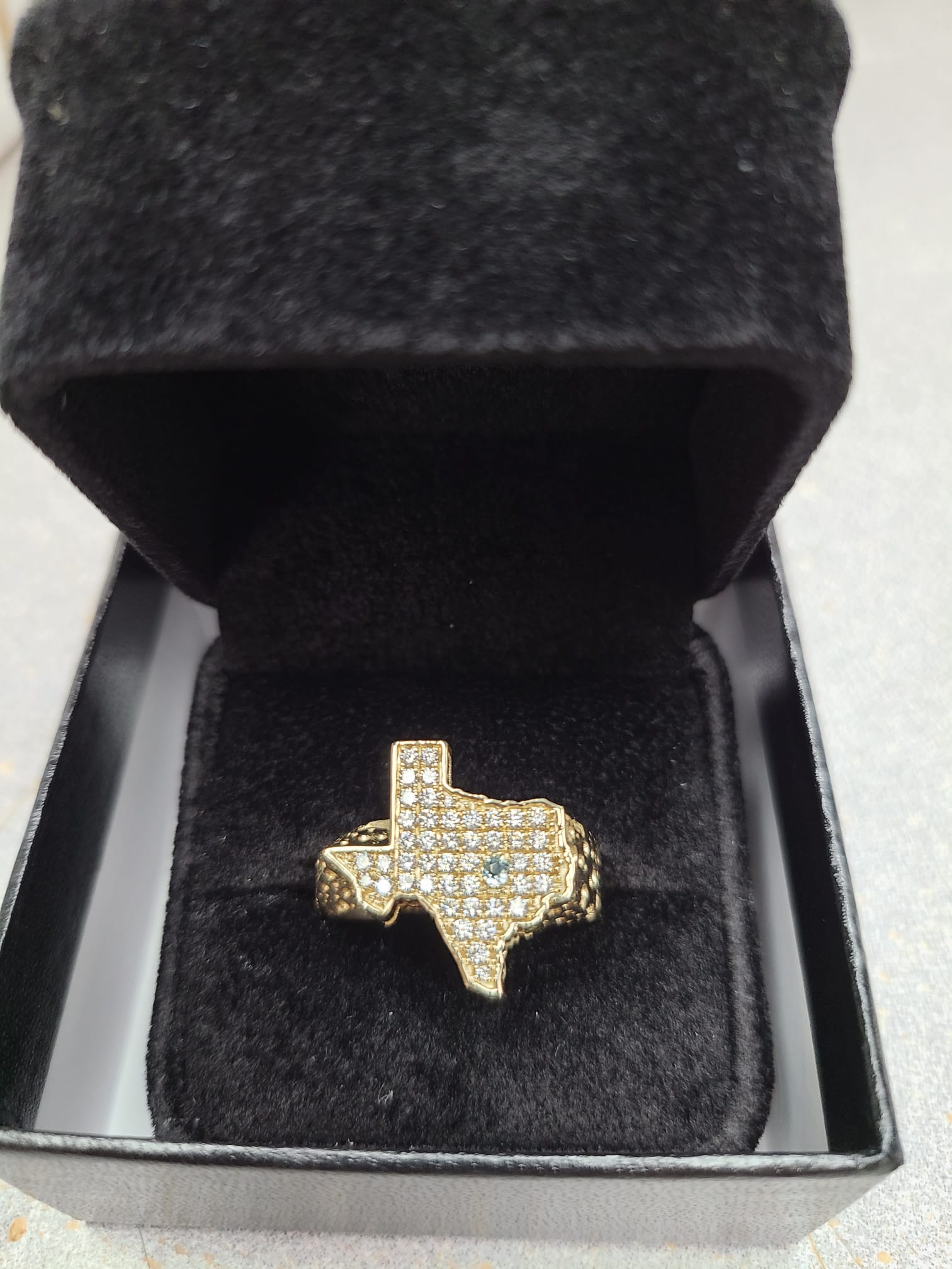 Texas Shaped Diamond Nugget Ring - 14K Gold or Sterling Silver Texas Jewelry for Women - Perfect for Western Style, Cowgirl Fashion & Lone Star State Pride Gifts