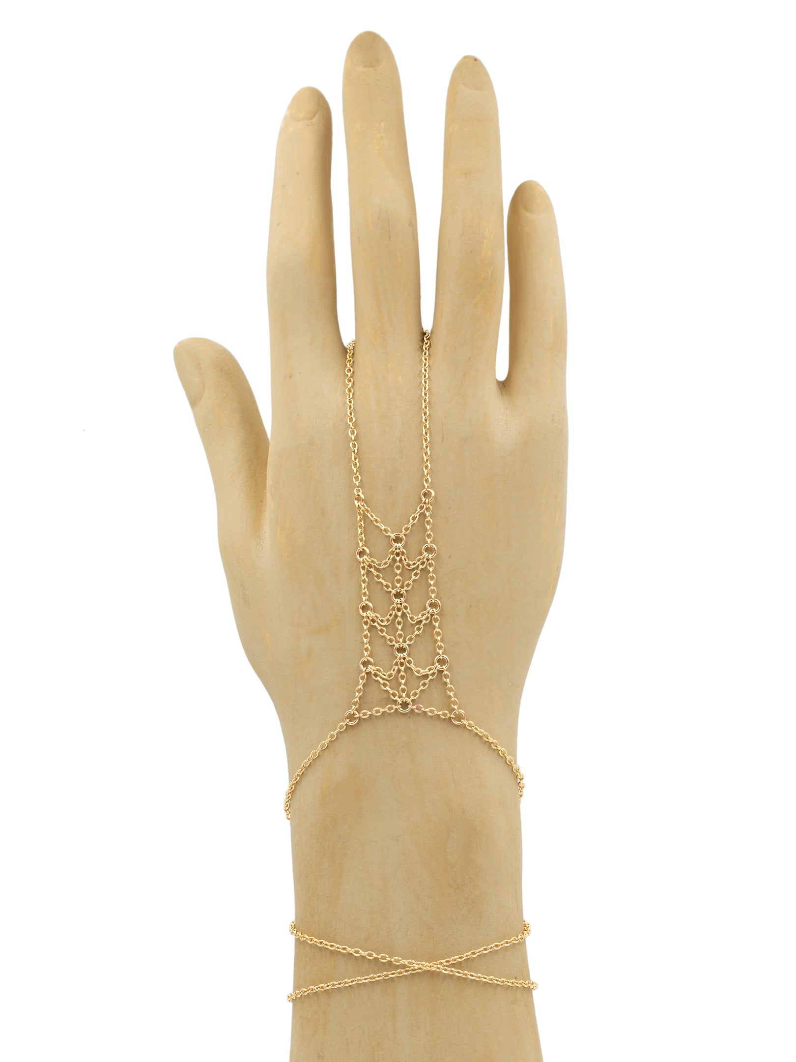 Elegant Mesh Spine Hand Chain Bracelet - Stylish Body Jewelry for Women, Perfect for Parties, Weddings & Festivals