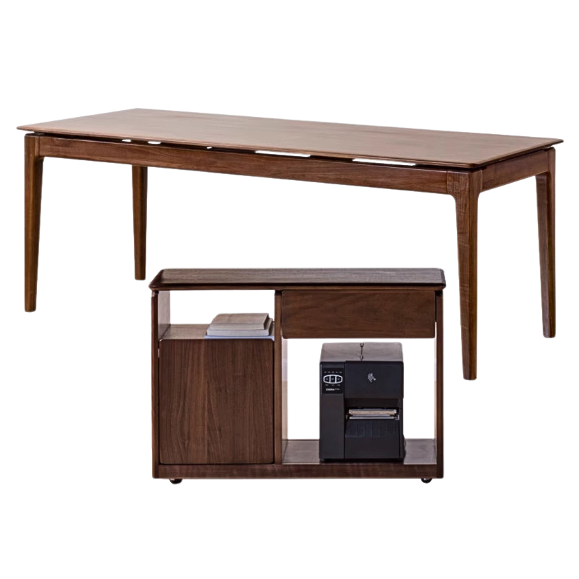 Premium Black Walnut & Ash Solid Wood Office Desk - Long Executive Work Table for Home & Business Use - Perfect for Modern Workspaces, Study Rooms & Office Decor