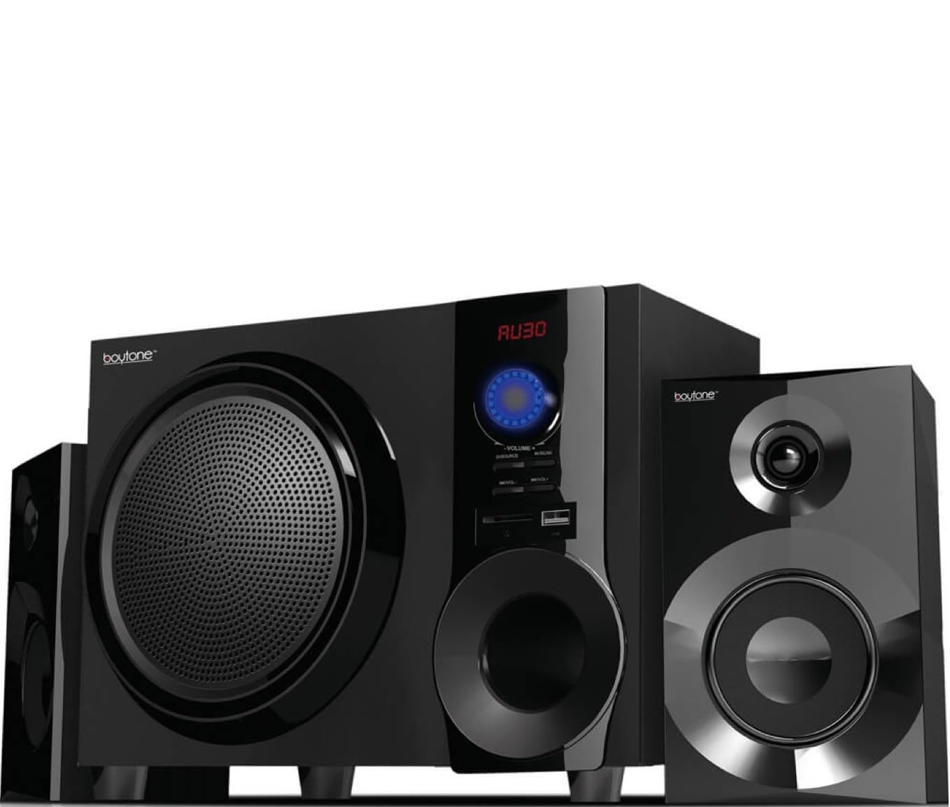 Boytone BT-210FB Wireless Bluetooth Speaker - 30W Powerful Sound with Deep Bass, FM Radio, Remote Control, AUX/USB/SD Input - Portable Audio System for Home, Party, Outdoor & Travel (Black)