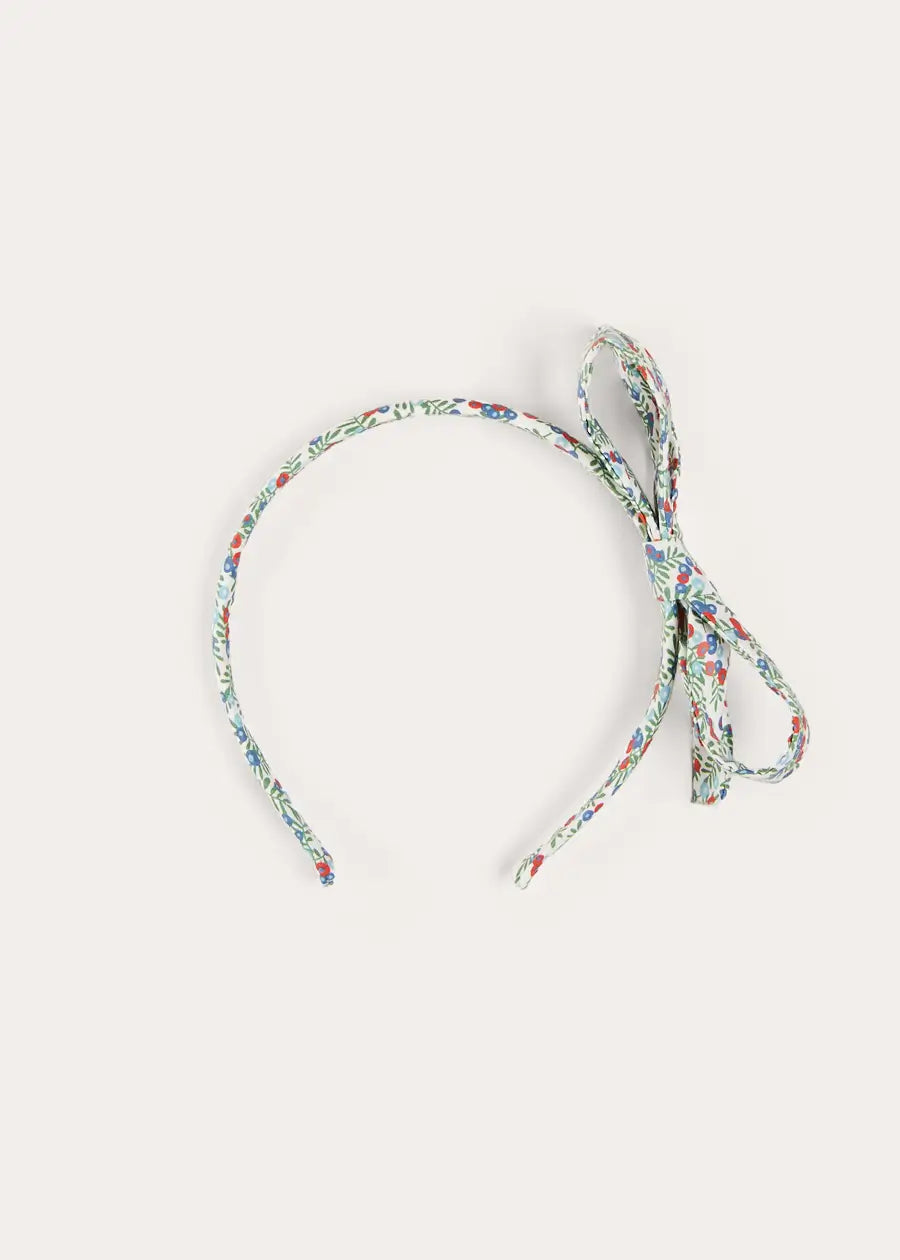 Evelyn Floral Thin Bow Hairband - Red Headband for Women & Girls - Perfect for Weddings, Parties & Everyday Fashion Accessories