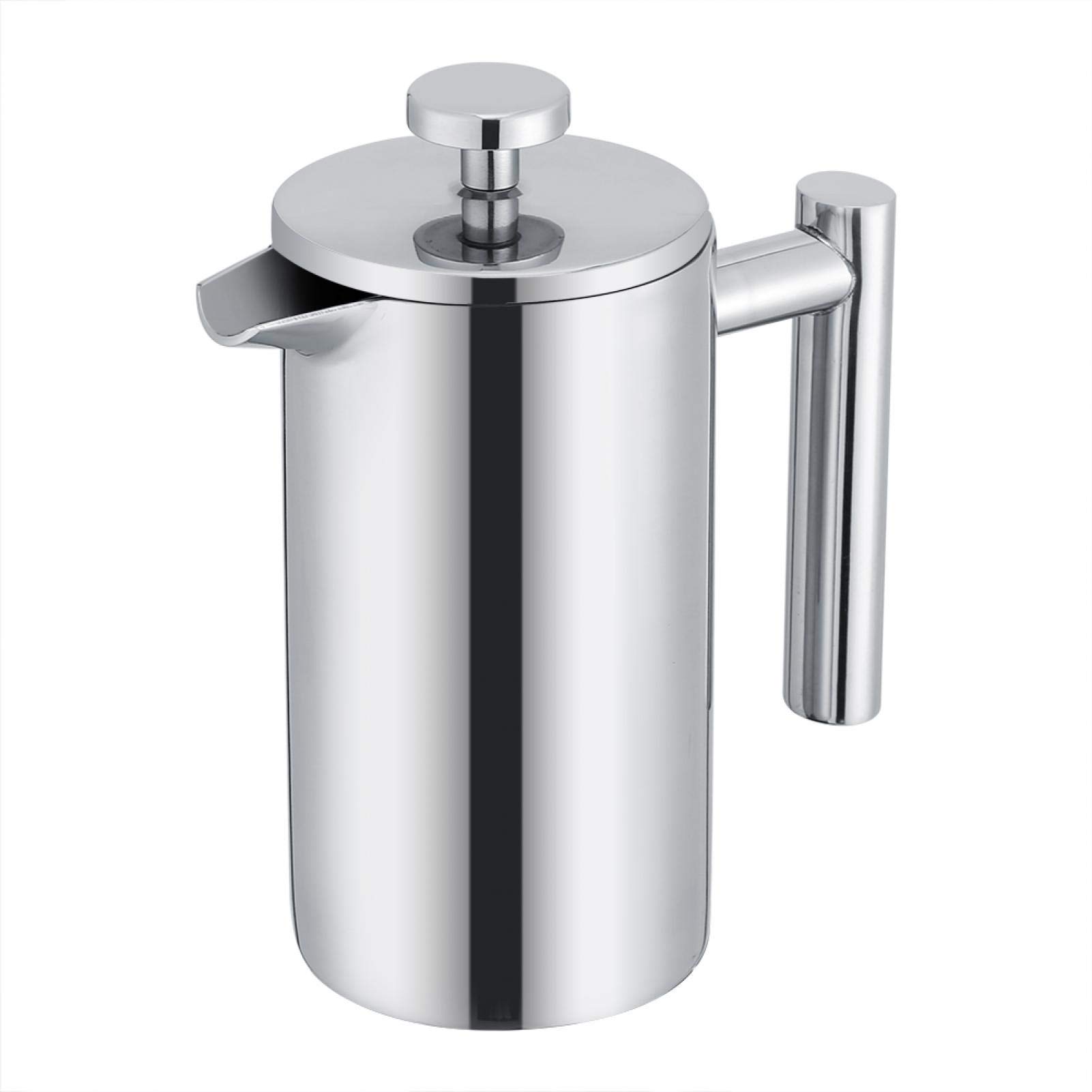 Garosa 350ml/3 Cup Stainless Steel French Press Coffee Maker - Double Wall Insulated Cafetiere with Fine Mesh Filter - Perfect for Home, Office & Camping Coffee Brewing