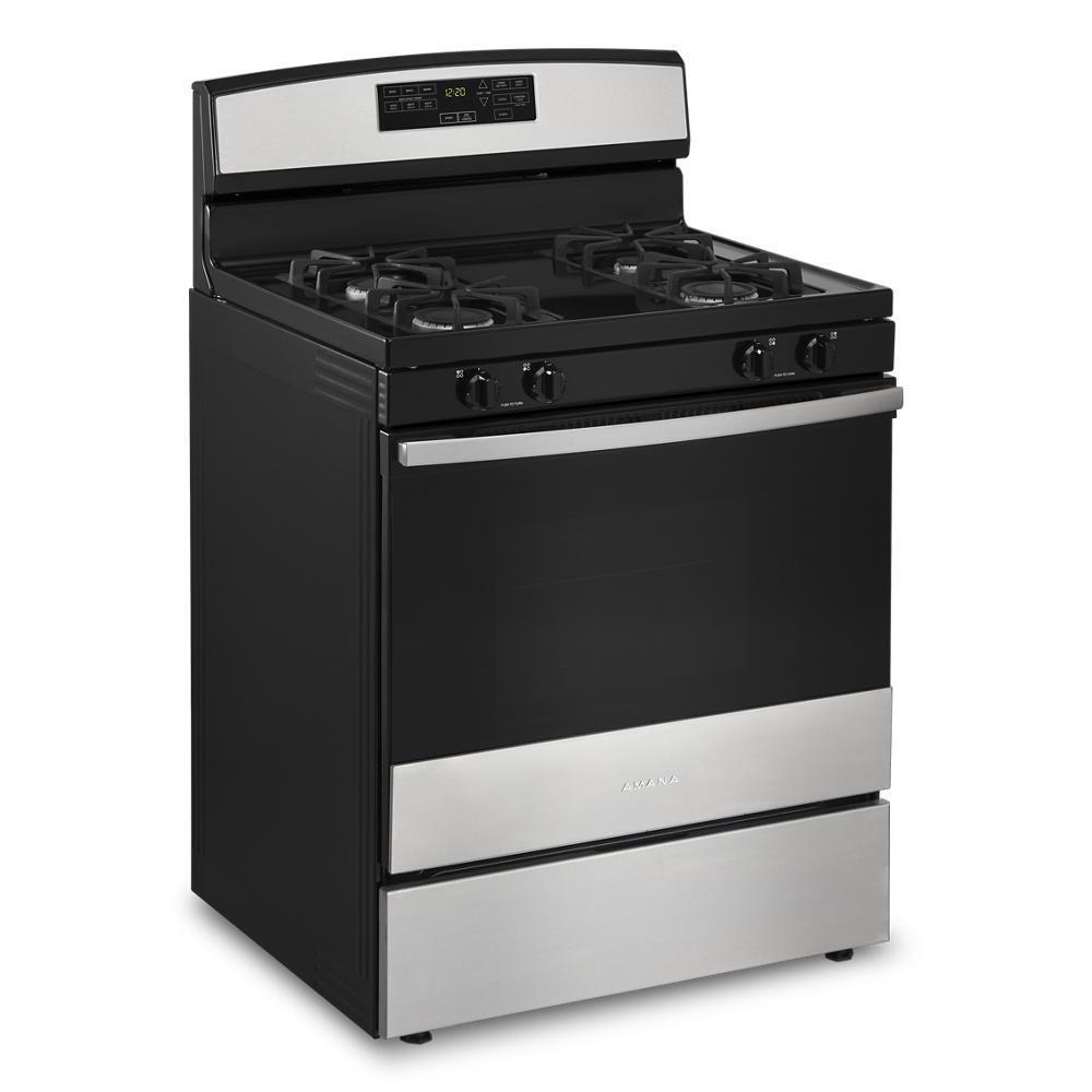 Amana AGR6603SMS 30 Inch Gas Range with Self-Cleaning Option - Perfect for Home Kitchens & Cooking Enthusiasts