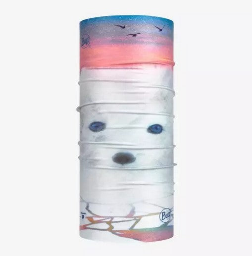 BUFF ThermoNet White Ocean - Lightweight & Breathable UV Protection Neck Gaiter for Outdoor Activities, Hiking, Running & Cycling