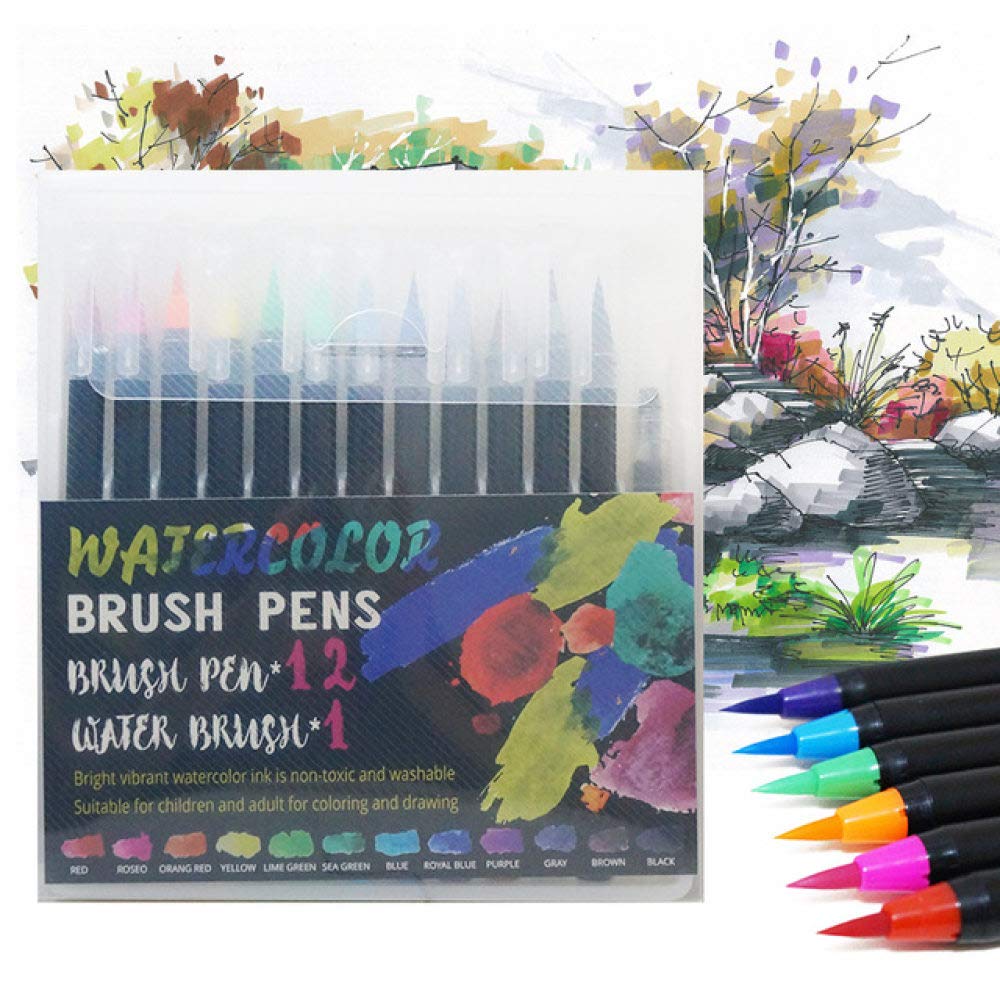 72 Colors Watercolor Brush Pens for Drawing, Manga & Calligraphy - Art Supplies for School & Stationery