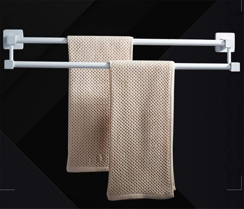 Stainless Steel White Towel Bar 16 Inch - Rustproof Bathroom Towel Rack & Rail - No Drilling Required - Perfect for Modern Bathrooms, Spas & Guest Rooms