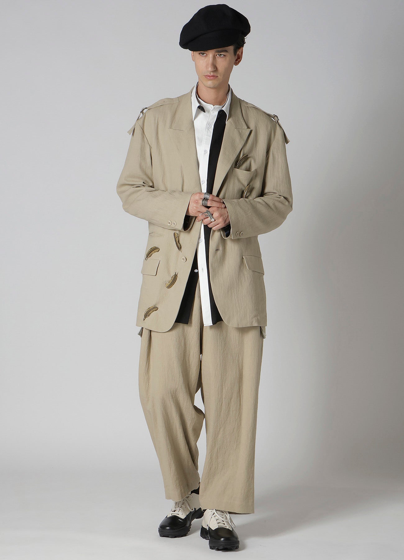 Stylish Cotton Linen Viyella 2-Button Jacket with Adjustable Shoulder Buckles | Perfect for Office Wear & Casual Outfits