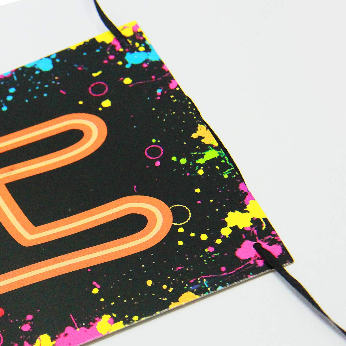 80s Glow in the Dark Party Decorations - Happy Birthday Banner & Neon Party Supplies (Pre-Assembled) | Perfect for Glow Parties, Neon Themed Birthdays & 80s Retro Celebrations