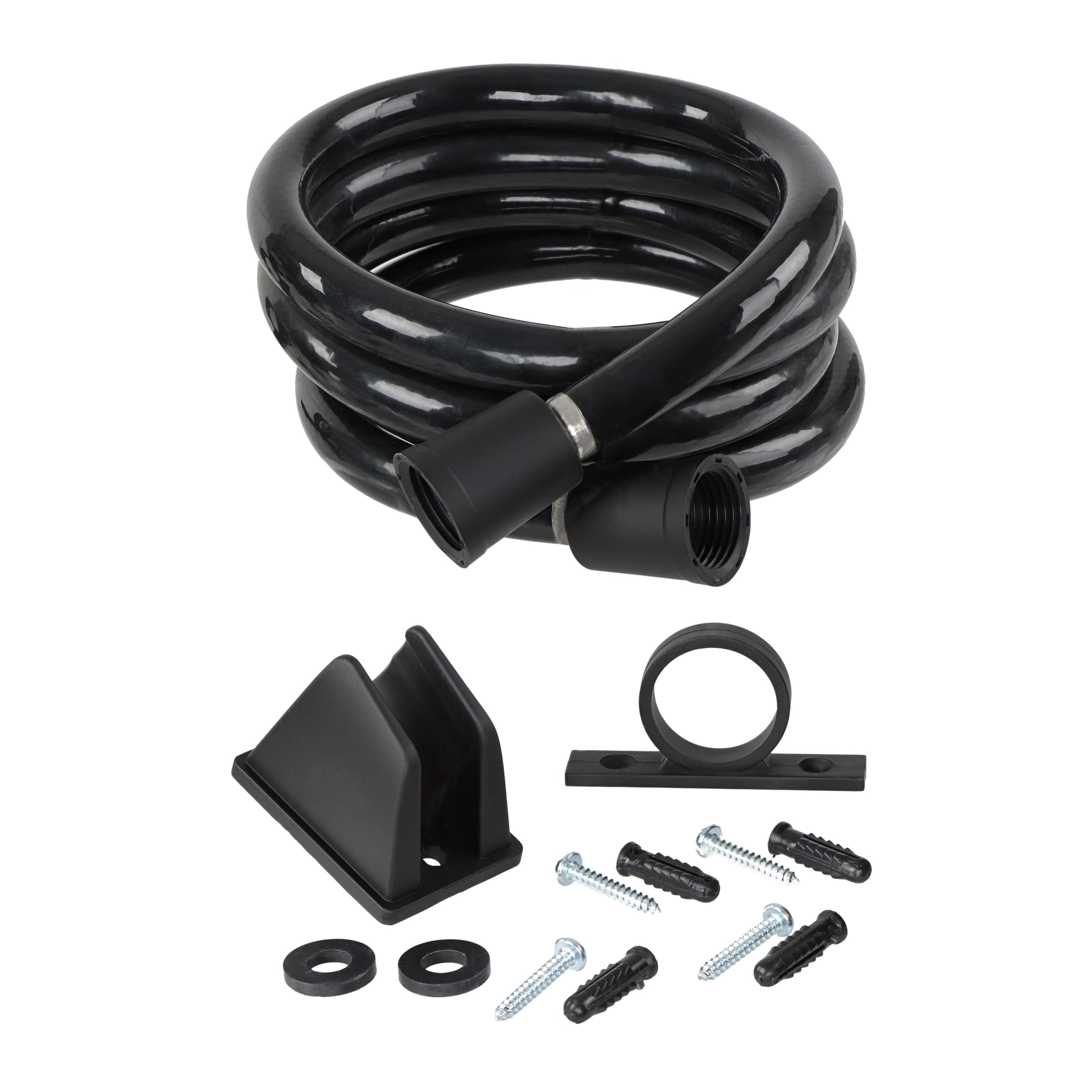 Empire RV Shower Hose - 60in Black Vinyl Flexible for Camping & Travel