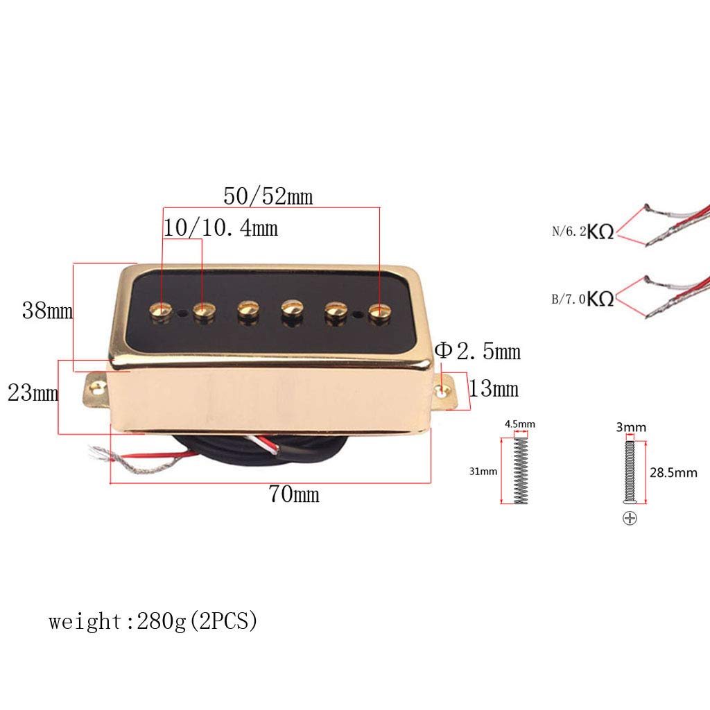 Alnicov P90 Single Coil Pickup Set - Bridge & Neck Position Humbucker Replacement for Electric Guitar - Perfect for Blues, Rock & Jazz Performances