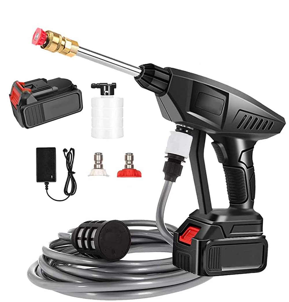 21V Cordless Pressure Washer Gun with 15000mAh Battery - Portable Electric Power Washer Cleaner (35 Min Runtime) - Complete Accessories Kit Included - Perfect for Car Washing, Fence Cleaning, House Siding & Outdoor Cleaning Tasks