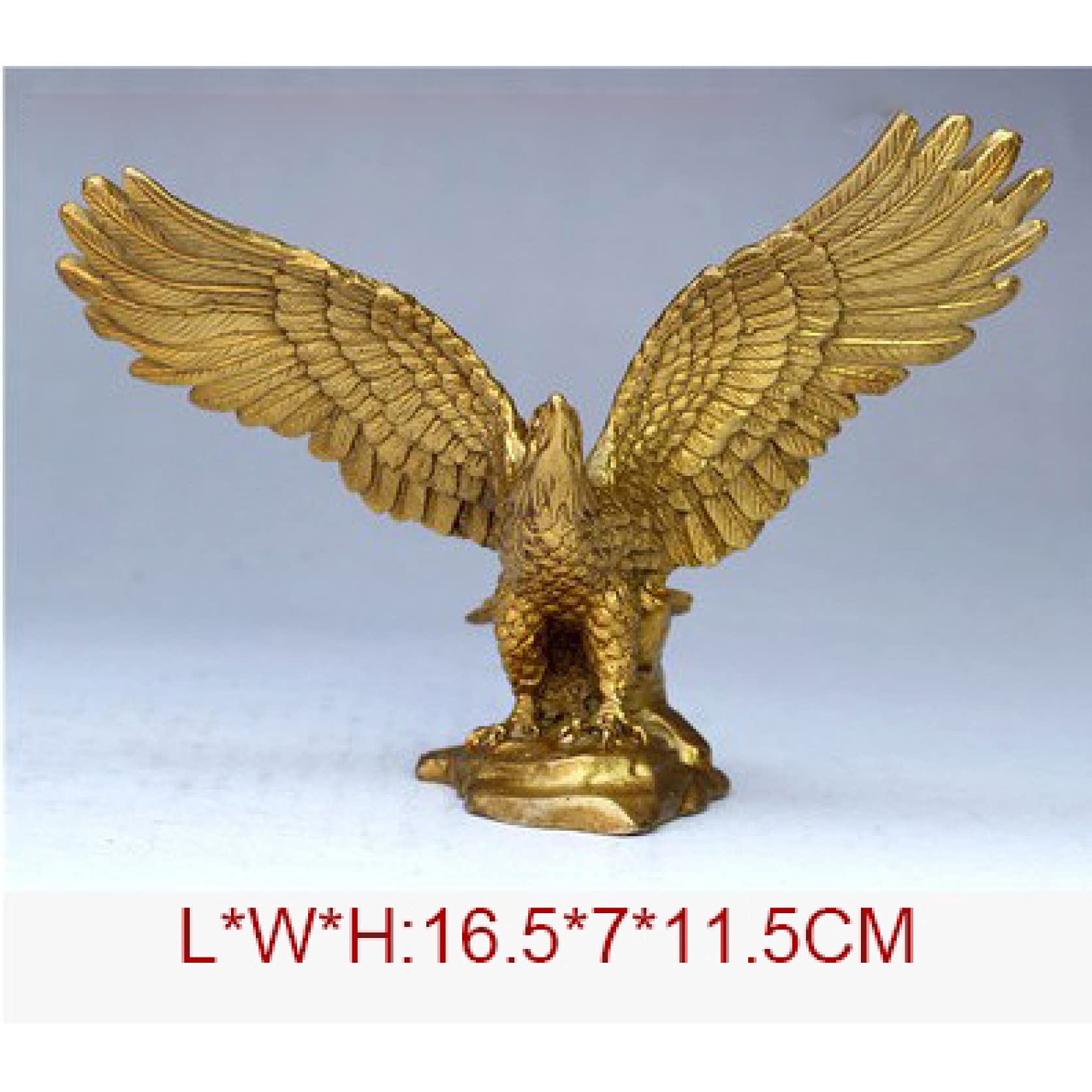 KKONION Handmade Brass Eagle Statue - Feng Shui Fortune Sculpture for Home & Office Decor, Unique Gift Idea for Housewarming & Spiritual Protection