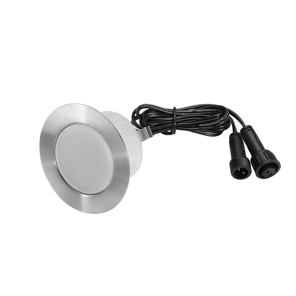 Waterproof RGB LED Deck Lights - Stainless Steel Multi-Color Outdoor Landscape Lighting for Garden, Pathway, Stairs & Yard | IP67 Rated for All Weather Conditions | Perfect for Patio, Poolside & Driveway Illumination