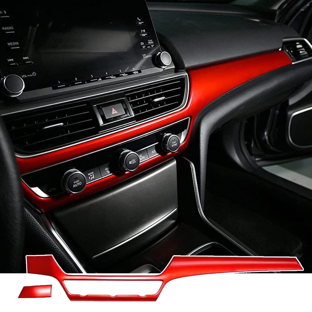 GZXinWei Red Center Console Dashboard Trim Panel Cover for 2018-2021 Honda Accord 10th Gen - Interior Accessories Upgrade for Enhanced Driving Experience