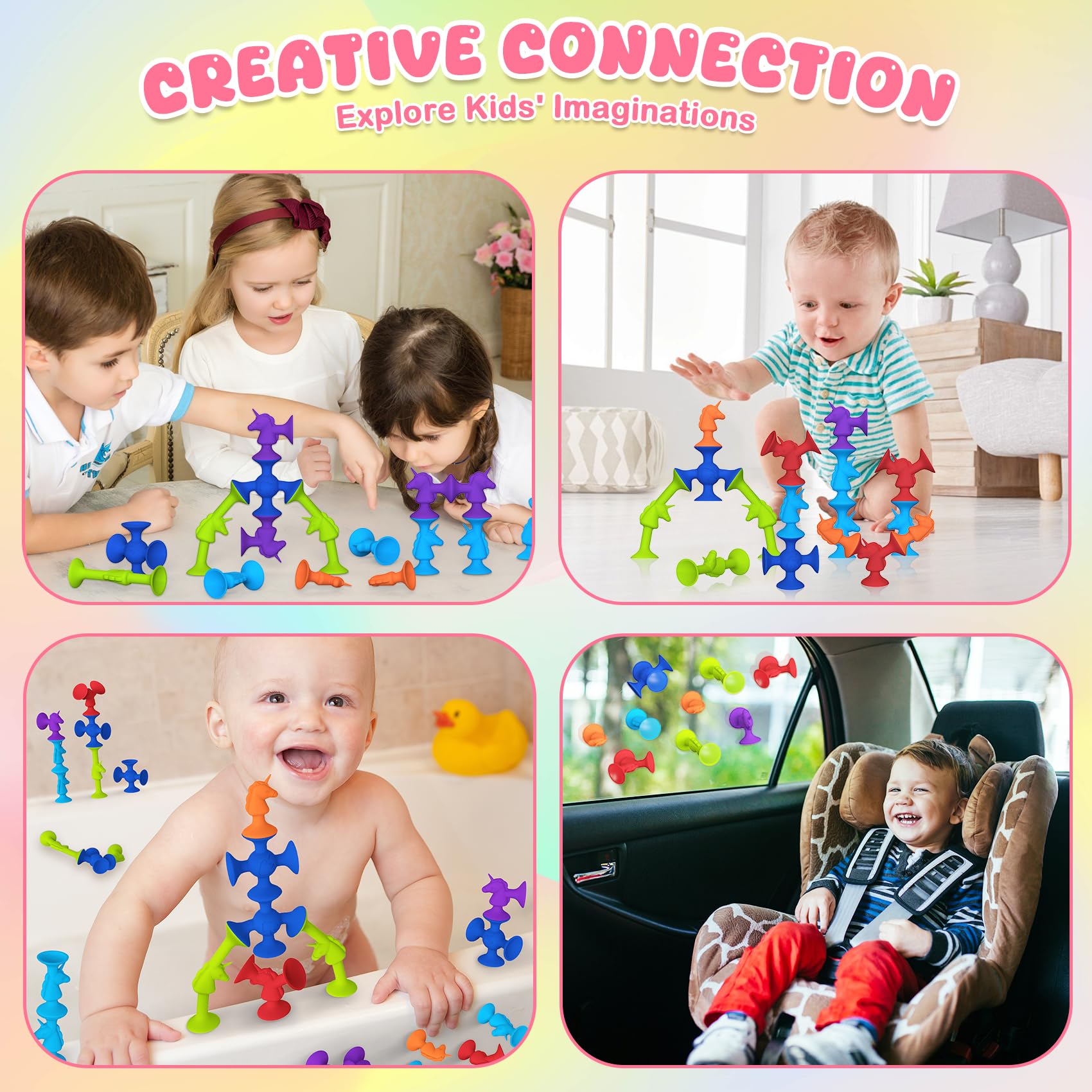 11-Piece Unicorn Bath Toys for Toddlers - Montessori Sensory Toys for Autistic & ADHD Kids - Water Play, Travel & Birthday Gift for Boys & Girls - Bathtub Fun & Learning Developmental Toys