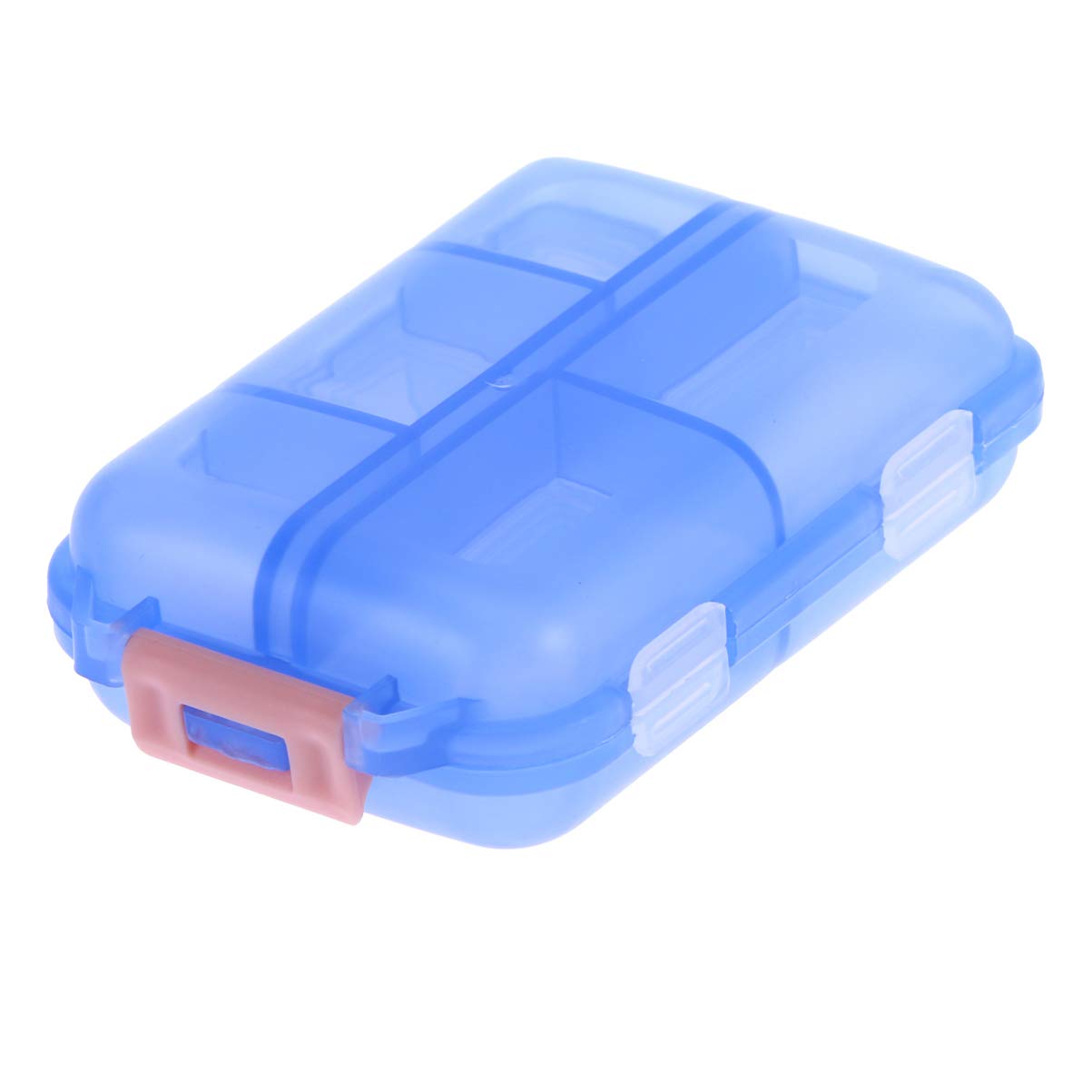 Double Layer Pill Organizer - 10 Compartments Travel Pill Case for Camping & Home Use (Blue)