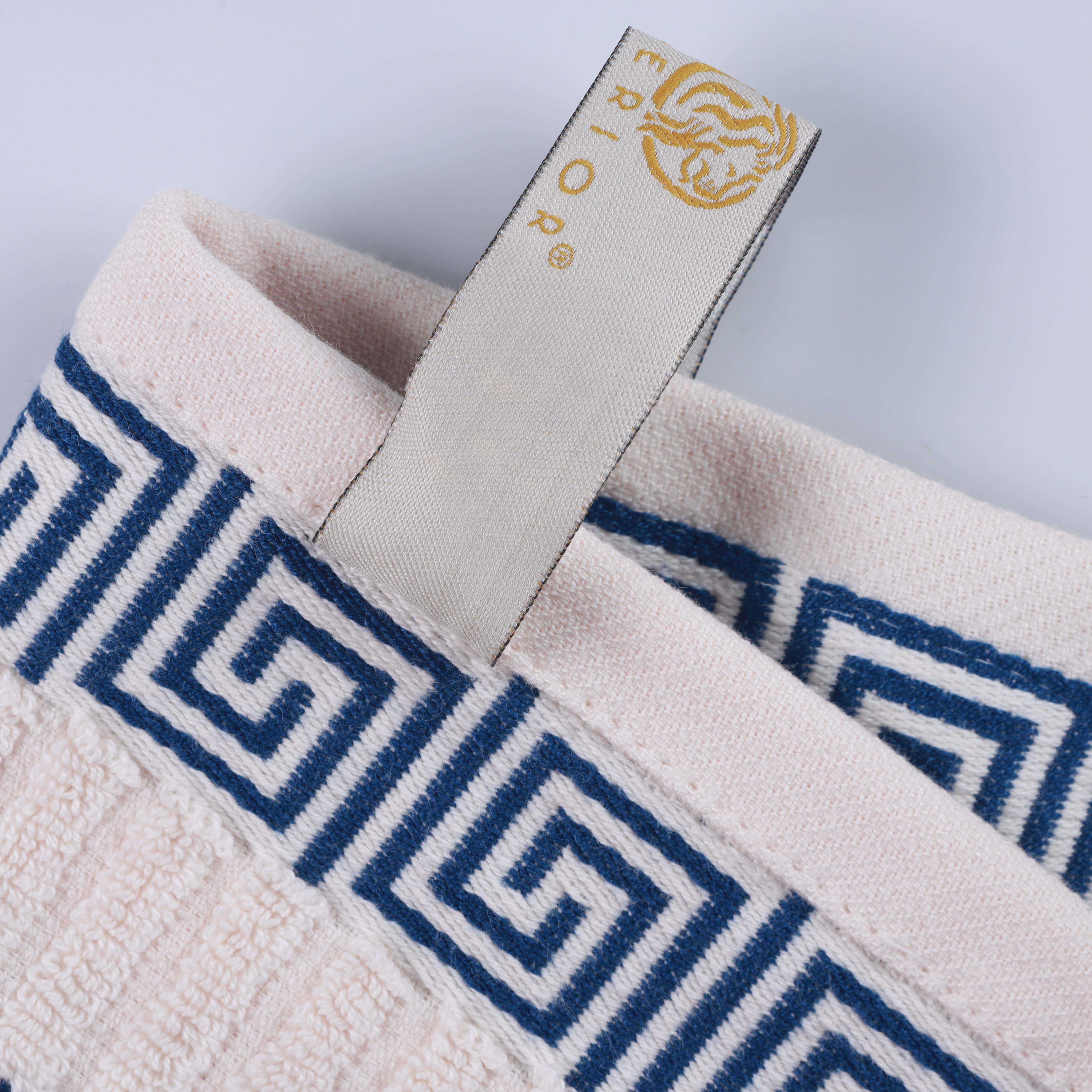 Premium Athens Cotton Greek Scroll & Floral 4-Piece Bath Towel Set - Soft & Absorbent for Spa, Bathroom & Guest Room Decor
