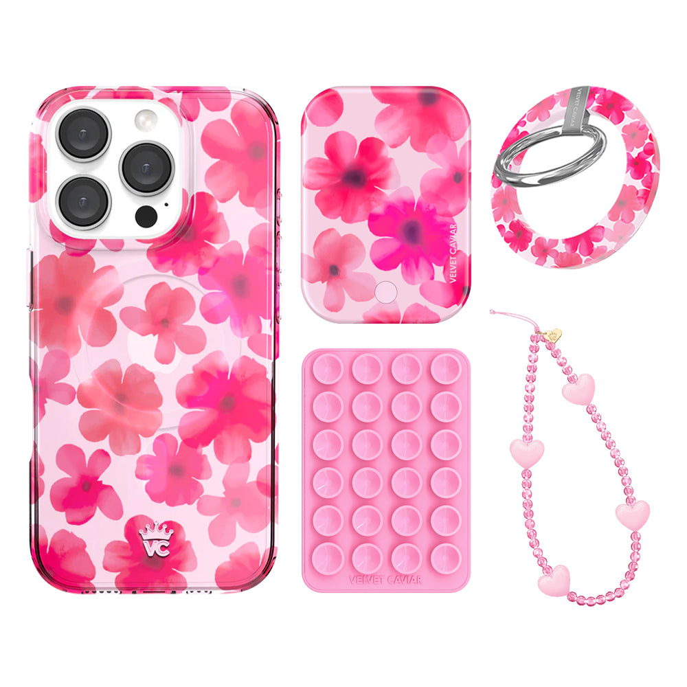 Cherry Blossom iPhone Case with Grip - Cute Floral Phone Cover for iPhone 13/14/15 Pro Max - Non-Slip Protective Case for Everyday Use, Travel & Work