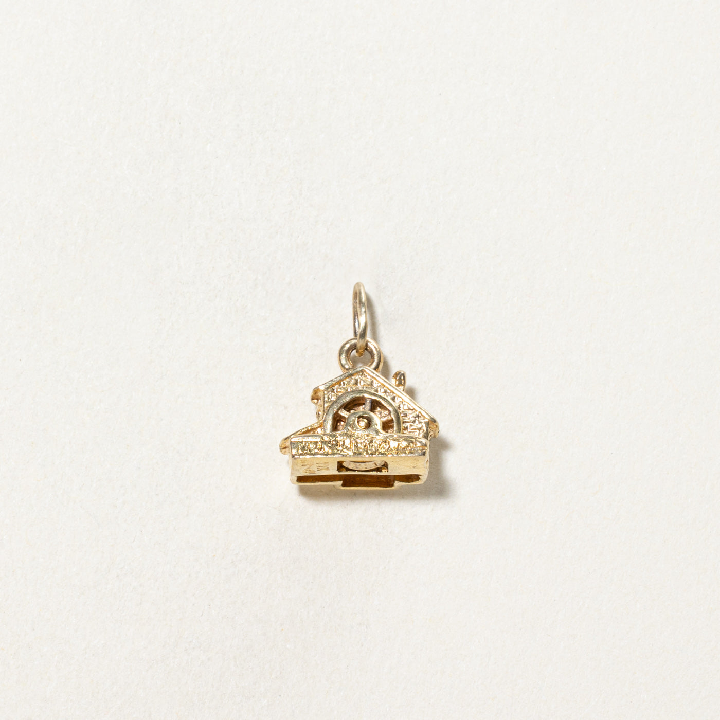 10K Yellow Gold Water Mill Charm Pendant Necklace - Elegant Jewelry for Women, Gift for Her - Perfect for Anniversaries, Birthdays & Special Occasions