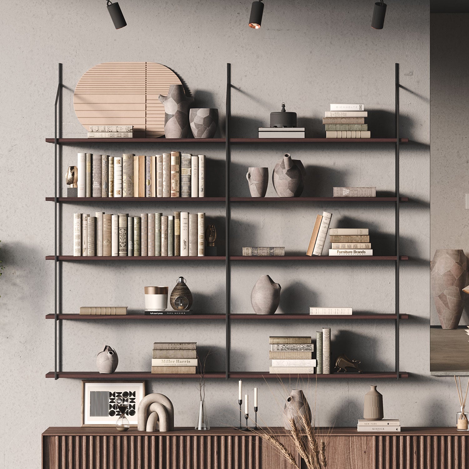 Verne Espresso Tiered Shelf - 3-Tier Wooden Display Stand for Kitchen, Bathroom & Office Organization - Perfect for Storing Spices, Books & Decor