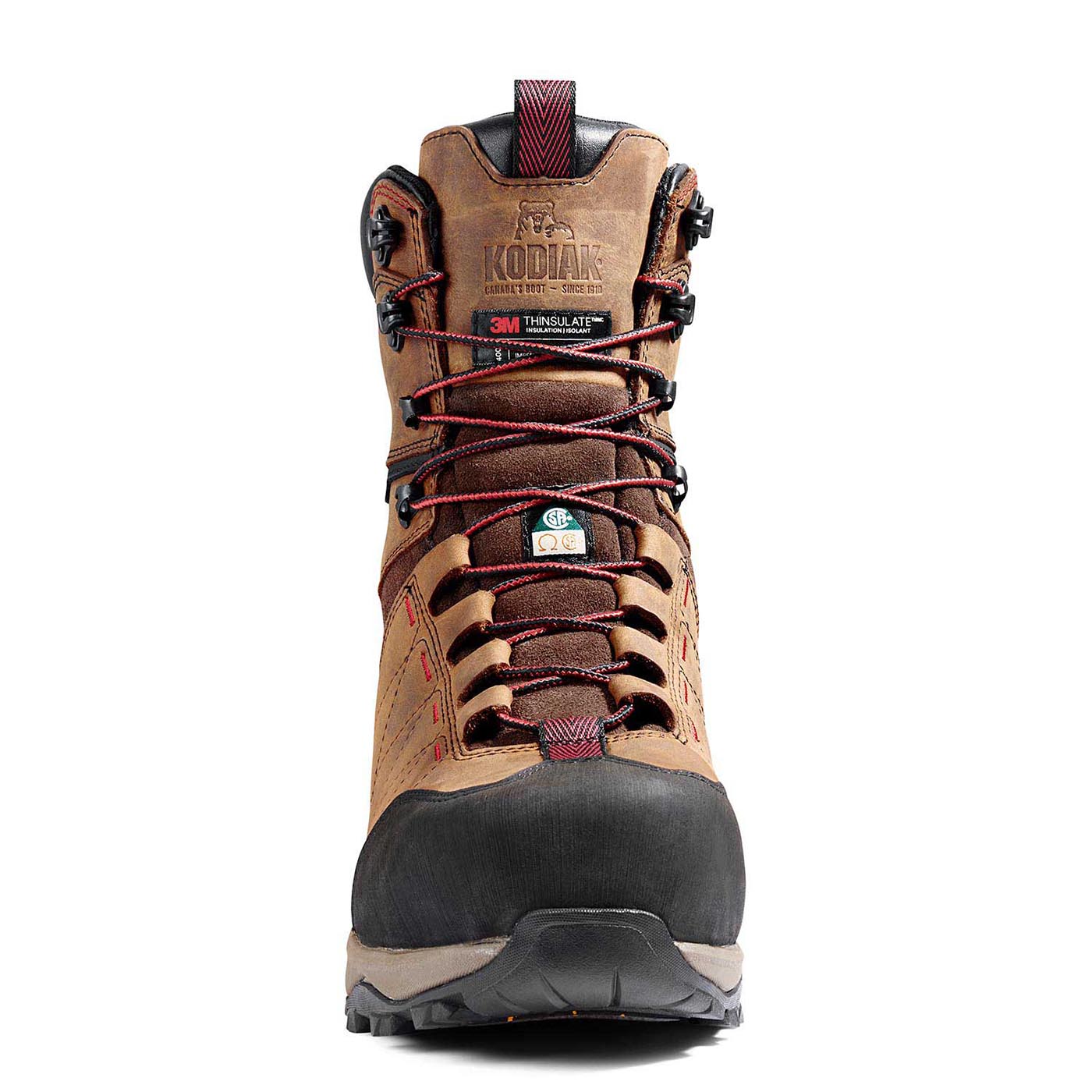 Kodiak Ice Conqueror Men's 8 Composite Toe Work Boots with Vibram® Arctic Grip® - Slip Resistant, Waterproof, Insulated Winter Work Boots for Construction & Outdoor Jobs (Brown, KD0A4TGDBRN) - Ideal for Snowy Terrains, Icy Conditions & Cold Weather Work Environments