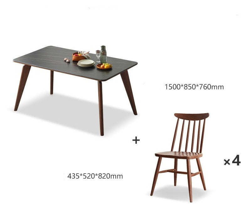 Premium Black Walnut Solid Wood Dining Table - Handcrafted North American Hardwood, Rustic Farmhouse Style for Dining Room & Kitchen Decor