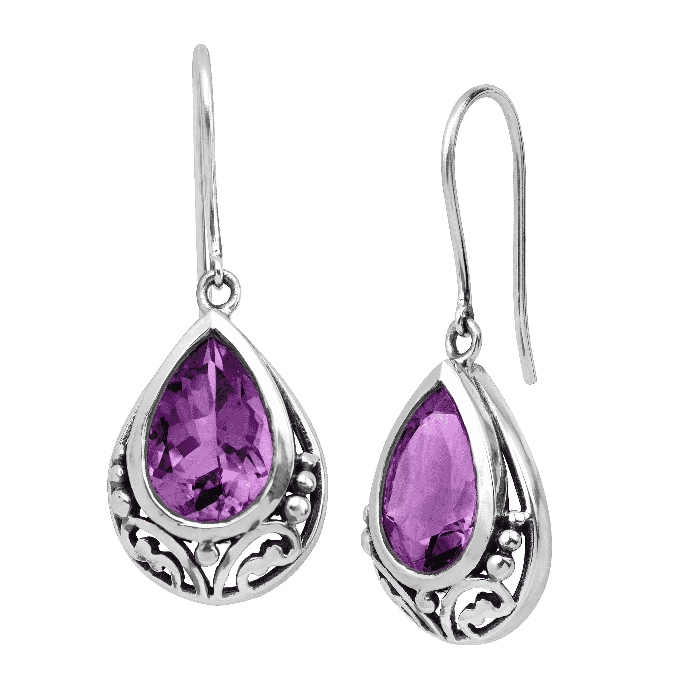 Silpada 'Thistle' Natural Amethyst Sterling Silver Drop Earrings for Women | Elegant Dangle Jewelry for Parties, Weddings & Special Occasions