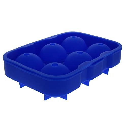 Utoolmart 6 Holes Ice Ball Maker Mold - Flexible Silicone Ice Tray for Whiskey & Cocktails - Perfect Christmas Gift (Blue, 1Pc) - Ideal for Home Bars, Parties & Holiday Entertaining