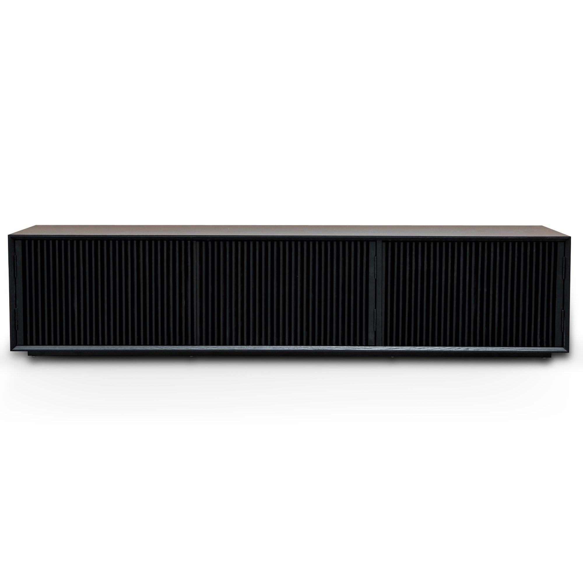 2M Modern TV Stand with Black Veneer Finish - Stylish Entertainment Center for Living Room, Bedroom & Home Theater