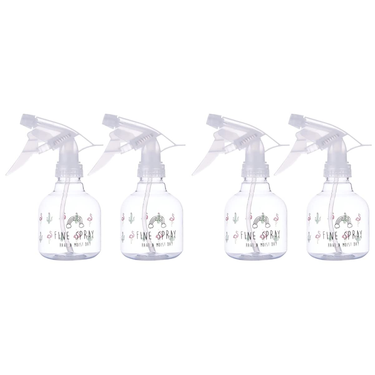 FRCOLOR 4 Pack Empty Plastic Spray Bottles - 16oz Refillable Mist Water Sprayer for Cleaning, Hair Styling, Plants & Home Use - Large Trigger Spray Bottles for DIY, Salon, Gardening & Household Cleaning