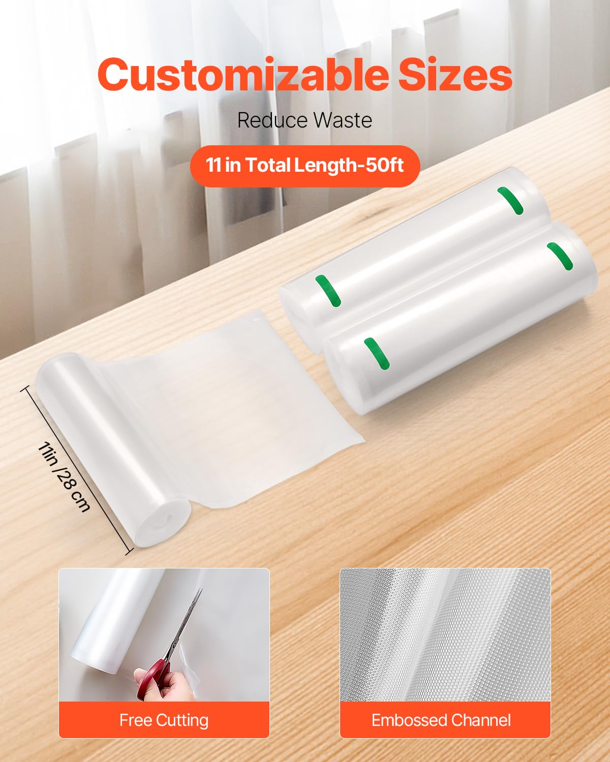 VEVOR Vacuum Sealer Bags - 2 Rolls (11