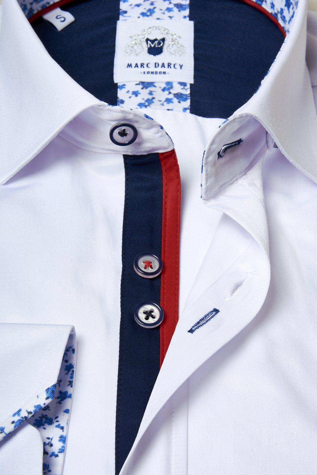 ALFIE Men's White Long Sleeve Dress Shirt - Slim Fit Formal Business Shirt for Office, Wedding & Special Occasions