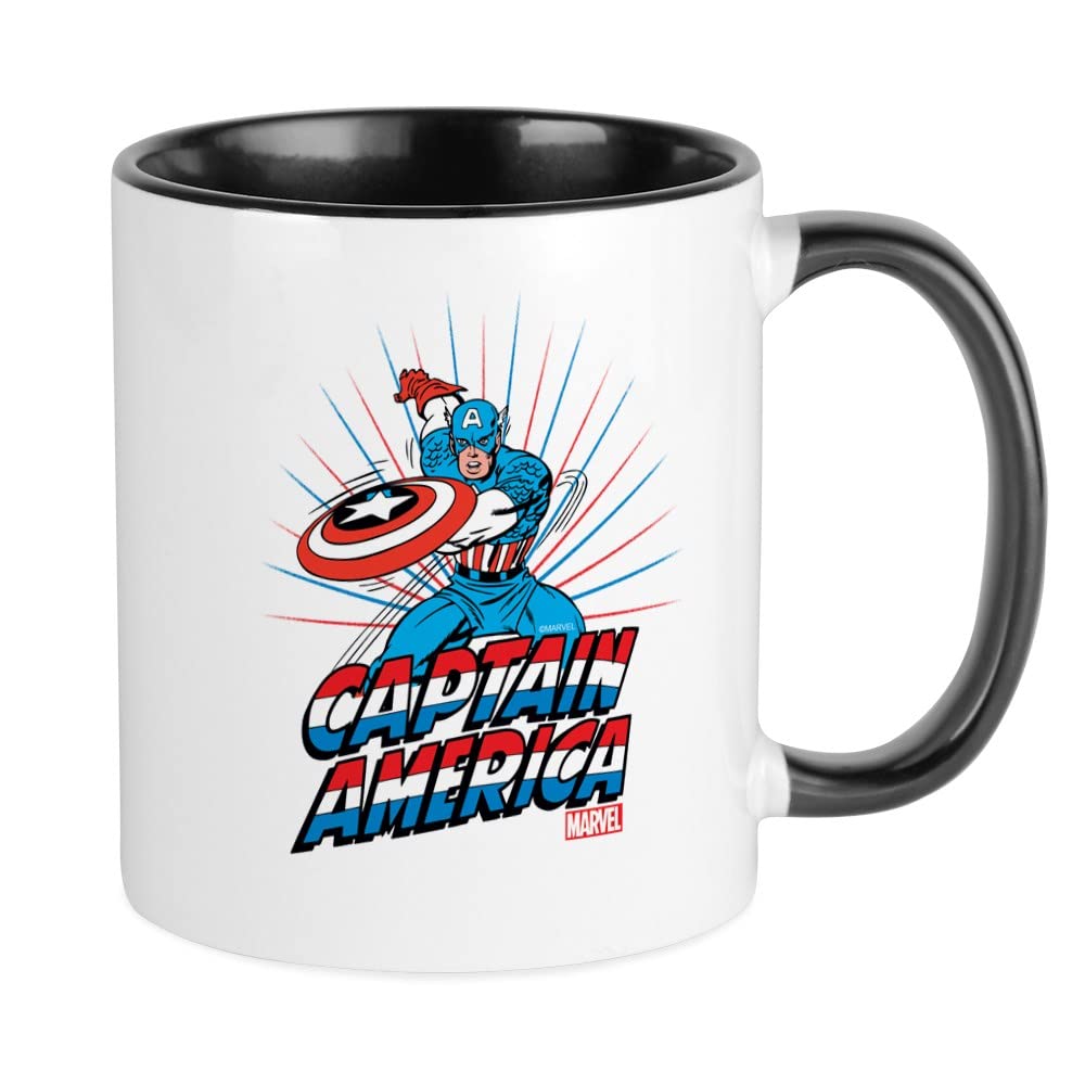 Captain America Ceramic Coffee Mug 11 oz - Marvel Superhero Tea Cup for Office, Home & Gifts - Dishwasher & Microwave Safe
