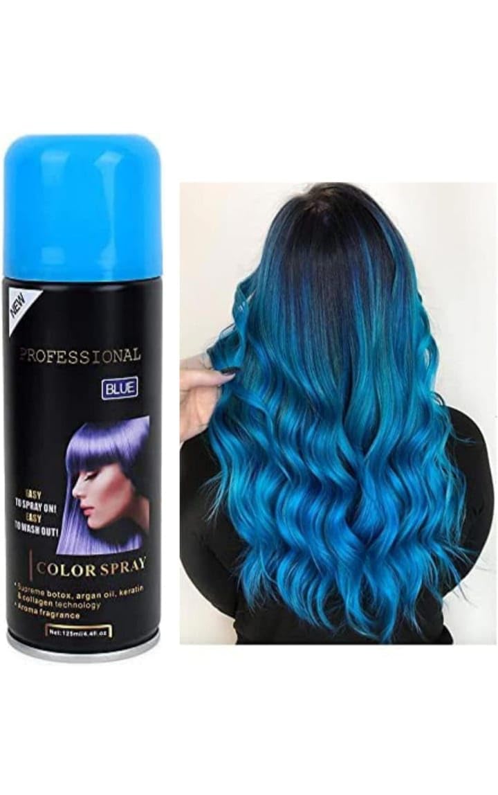 Professional Temporary Hair Color Spray for Men & Women - 1 Day Washable Hair Dye in Vibrant Blue | Perfect for Parties, Halloween, Cosplay & Daily Styling