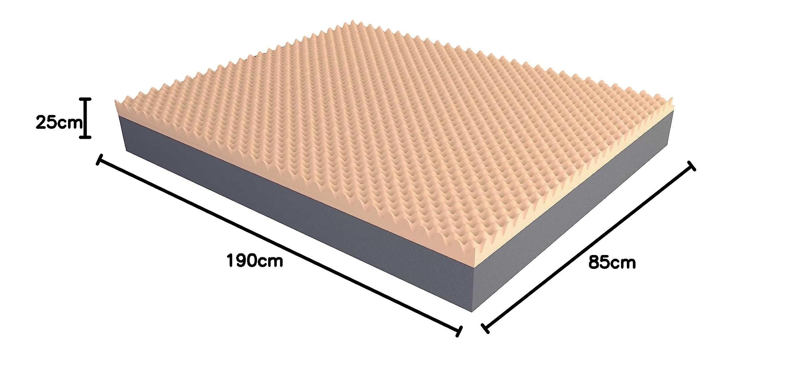 Baldiflex Emporio - 7cm Viscoelastic Memory Foam Mattress, Single Size (85x190x25cm), Aloe Vera Cover - Perfect for Guest Beds, Dorms & Small Spaces