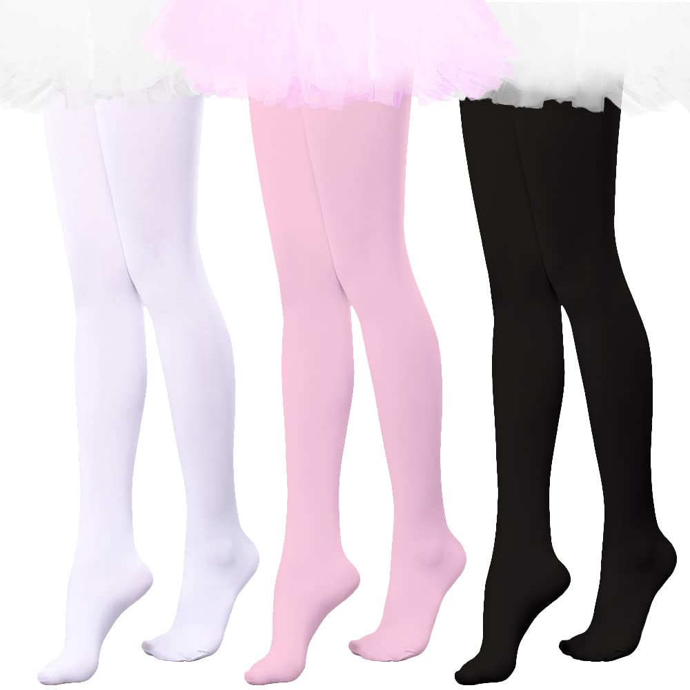 Ultra Soft Ballet Dance Tights for Girls - Footed Tights for Toddler, Little Kid & Big Kid - Perfect for Dance Class, Recitals & Ballet Practice
