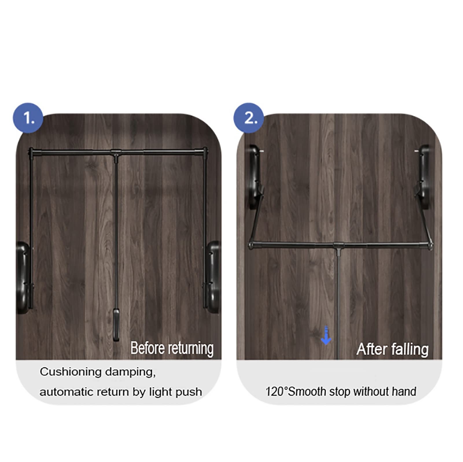 Adjustable Drop-down Closet Rod Organizer - Telescoping Wall-mounted Closet Lift Rail with Mounting Hardware (510-650mm) - Perfect for Small Closets, Laundry Rooms & Garages