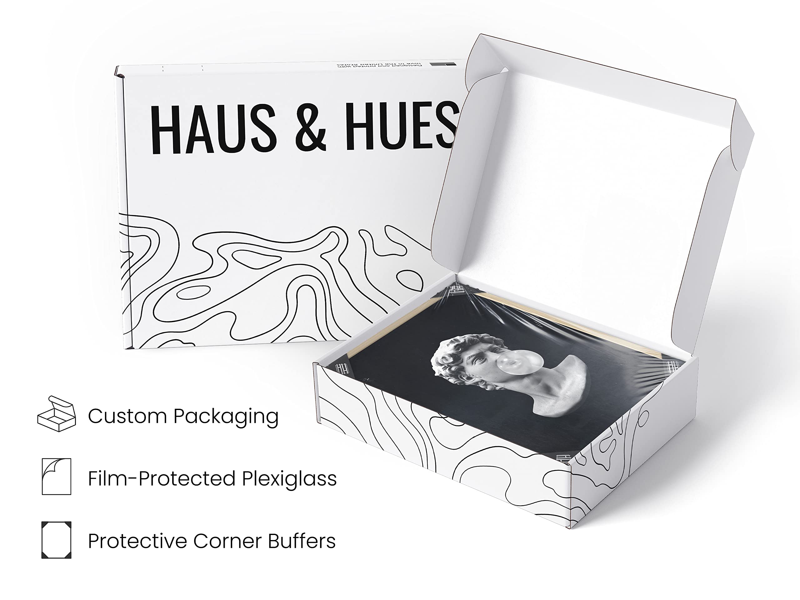 HAUS AND HUES Michelangelo Gum Poster - Black Aesthetic Wall Art for Bedroom Decor, 12x16 Inch Beige Framed Print | Perfect for Gothic Home Office & Dark Academia Room Design