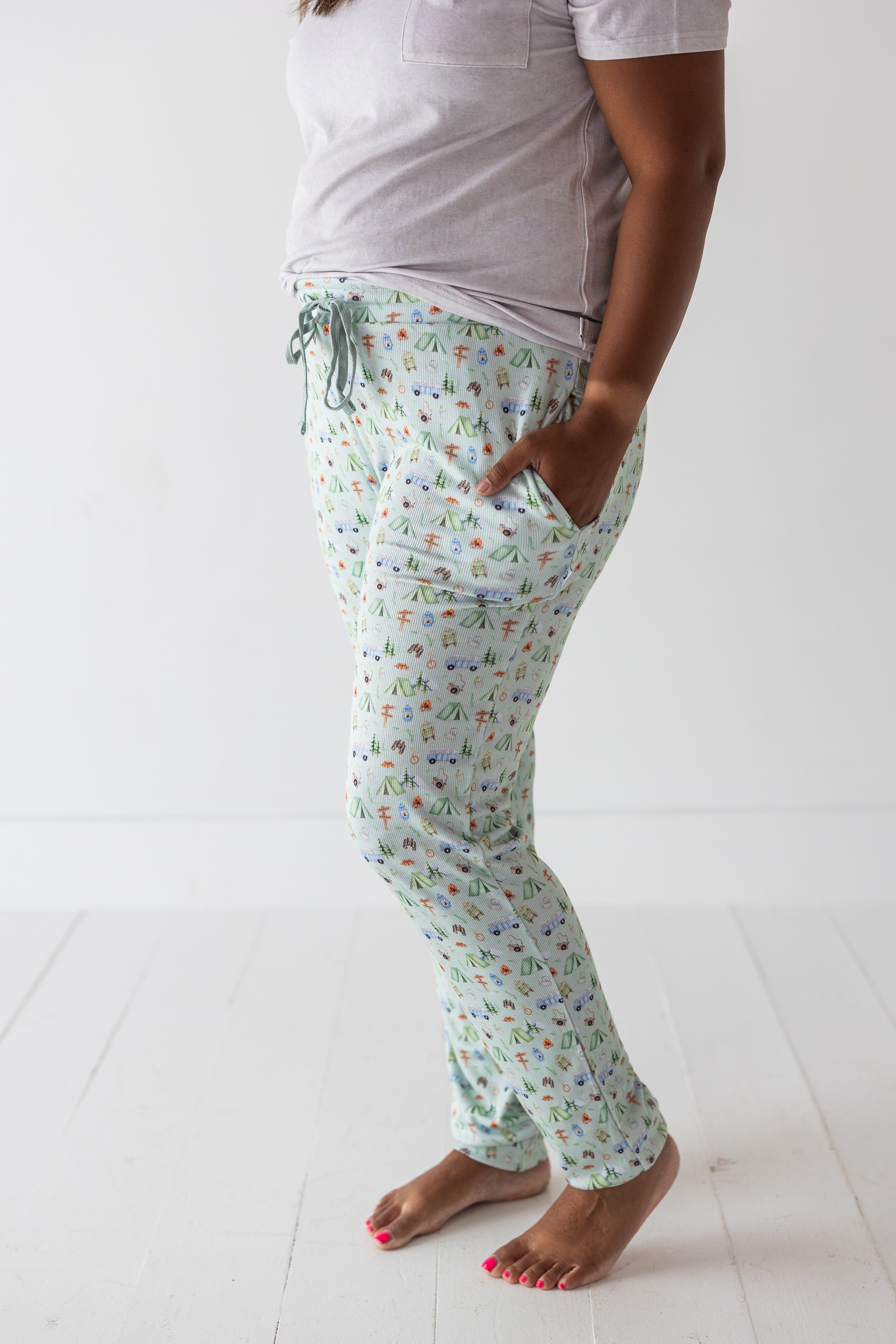 Camp Wildwoven Ribbed Women's Modal Jersey Joggers - Soft Stretchy Lounge Pants for Yoga, Running & Casual Wear