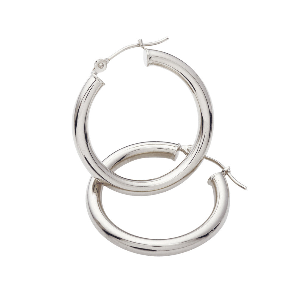 14K White Gold Hoop Earrings for Women - Classic & Elegant Circle Earrings for Everyday Wear, Gift Giving & Special Occasions
