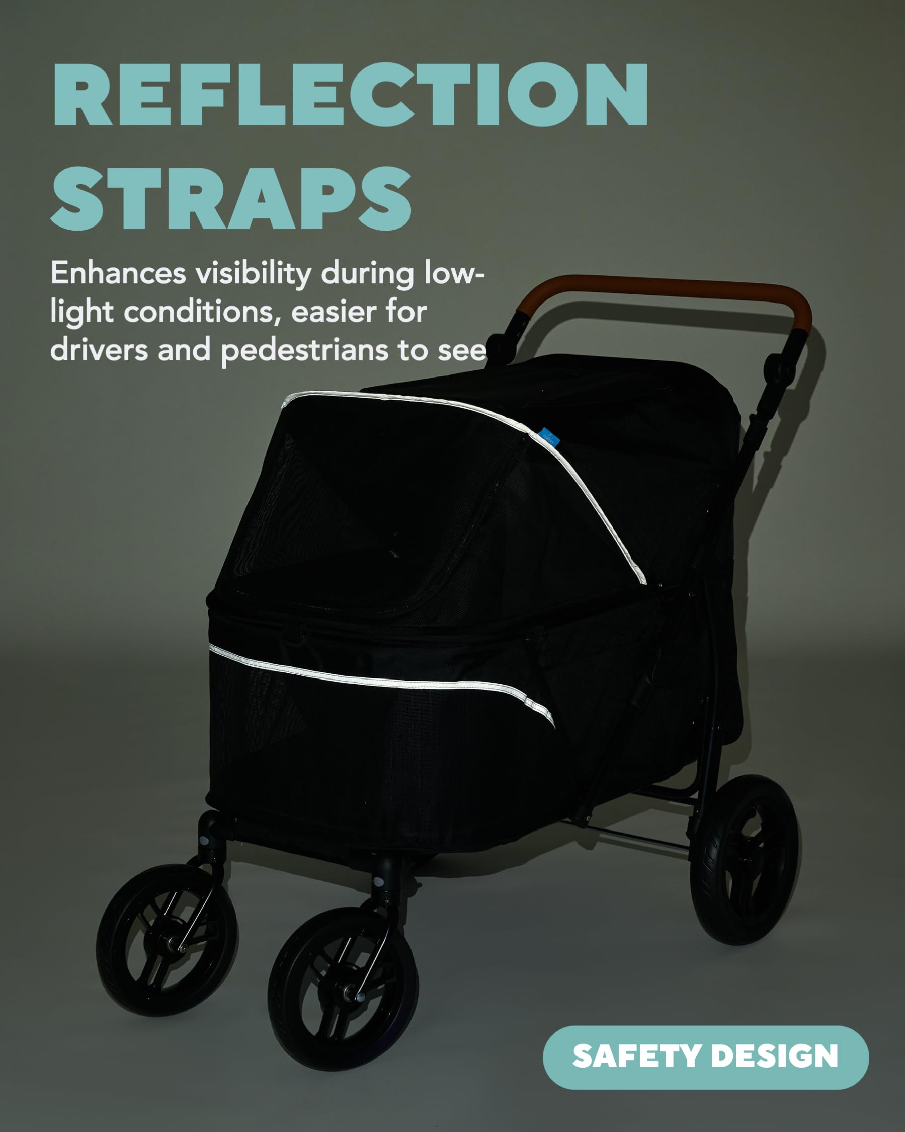 XL Dog Stroller for Large Dogs Up to 110lbs - All Terrain Pet Stroller with Adjustable Handle & 1680D Waterproof Oxford Fabric - Perfect for Hiking, Shopping, and Vet Visits