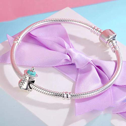 Sterling Silver Baby Footprint Charm - 925 Silver Birth Record Bead for Bracelet & Necklace - Perfect Baby Shower Gift & Newborn Keepsake Jewelry