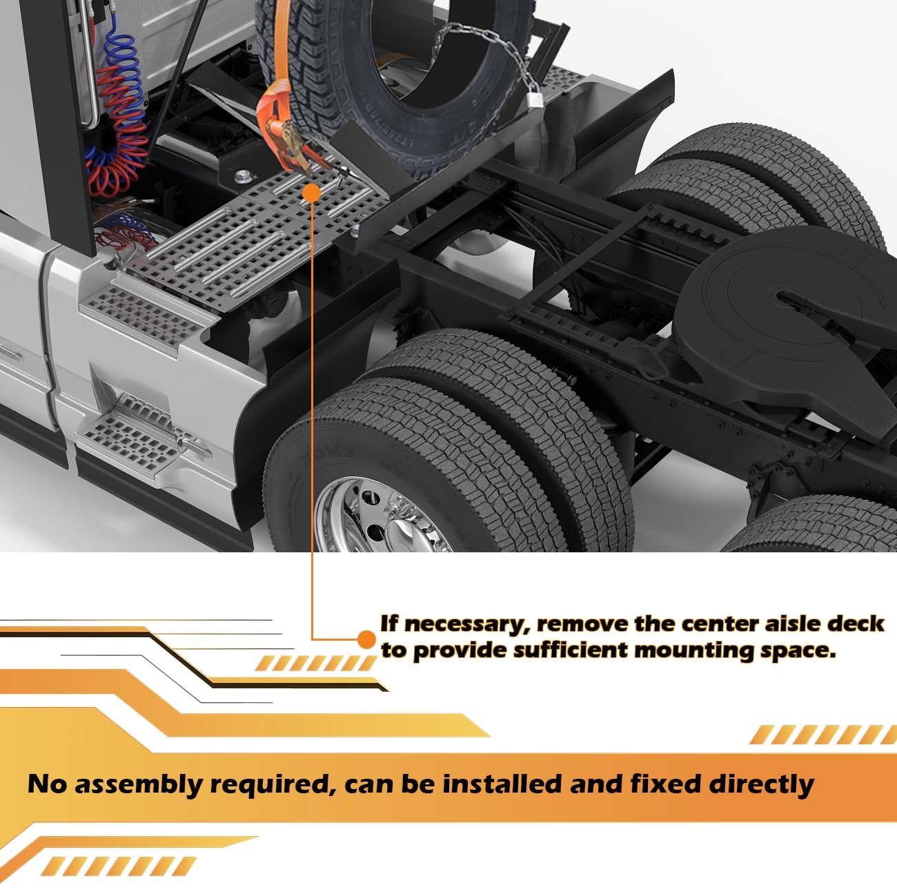 Heavy Duty Semi Truck Spare Tire Rack - Adjustable Commercial Truck Tire Storage Mount for Tractor Trailer | Steel Rim Carrier Holder & Bed Rack Behind Cab | No Assembly Required | Perfect for Long-Haul Trucking & Fleet Maintenance